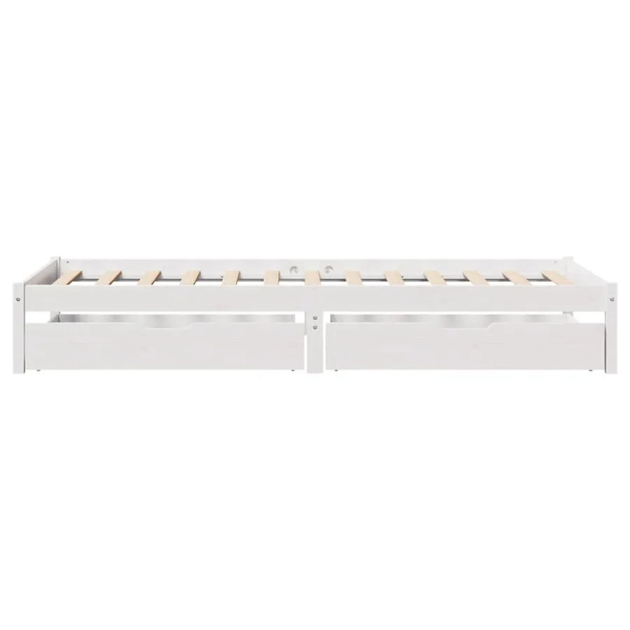 Cadre de lit sans matelas blanc 100x200 cm bois de pin massif - 5