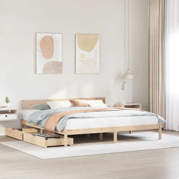 Cadre de lit sans matelas 200x200 cm bois massif de pin
