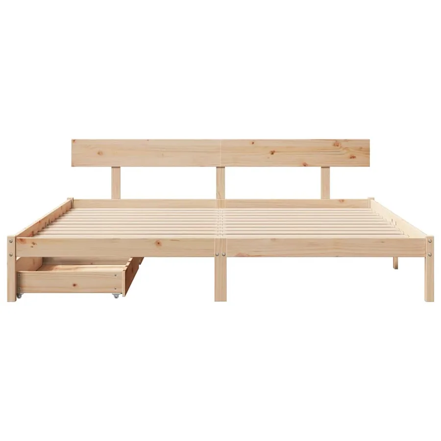 Cadre de lit sans matelas 200x200 cm bois massif de pin - 4