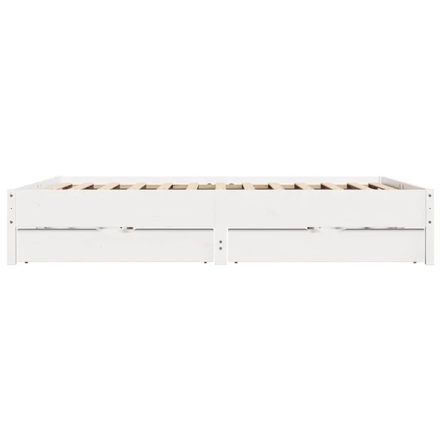 Cadre de lit sans matelas blanc 180x200 cm bois massif de pin - 7