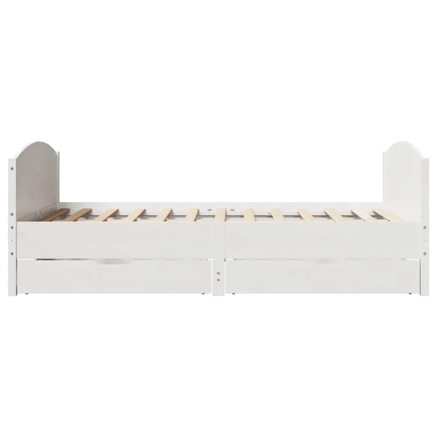 Cadre de lit sans matelas blanc 140x200 cm bois de pin massif - 7