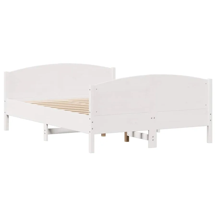 Cadre de lit sans matelas blanc 140x200 cm bois de pin massif - 8