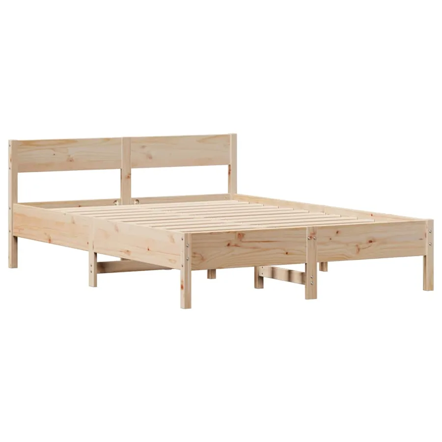 Cadre de lit sans matelas 140x200 cm bois massif de pin - 5