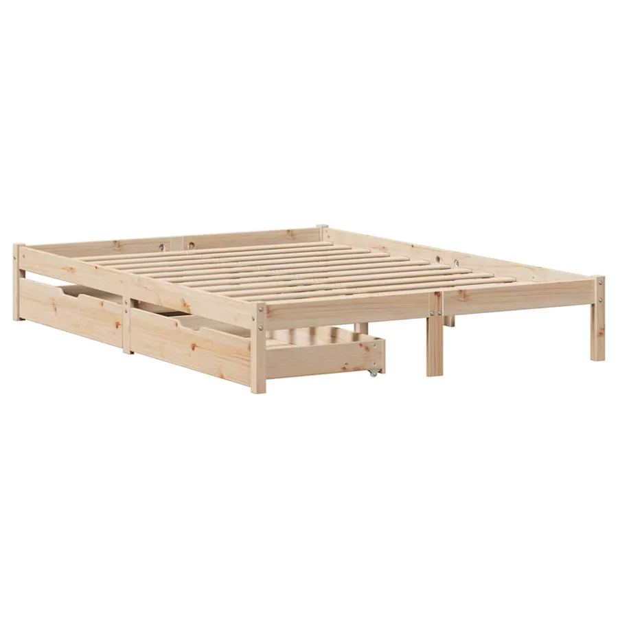 Cadre de lit sans matelas 150x200 cm bois de pin massif - 3