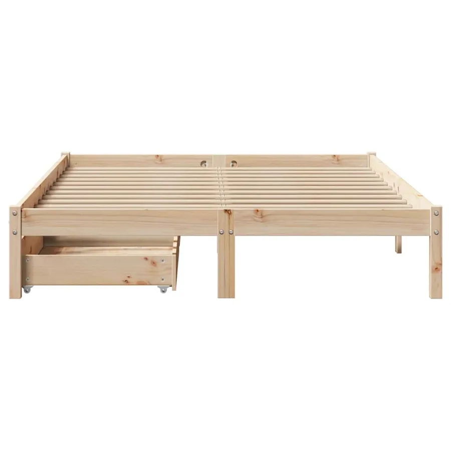 Cadre de lit sans matelas 150x200 cm bois de pin massif - 4