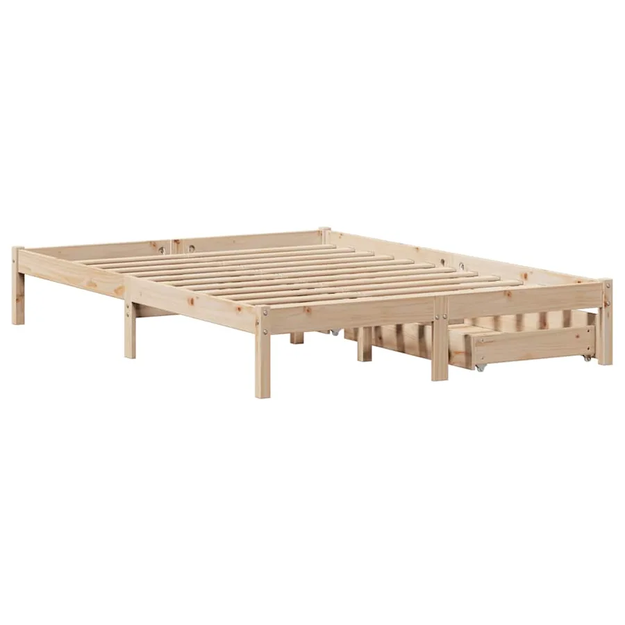 Cadre de lit sans matelas 150x200 cm bois de pin massif - 6