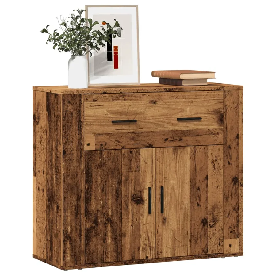 Buffet vieux bois 80x33x70 cm bois d'ingénierie - 3