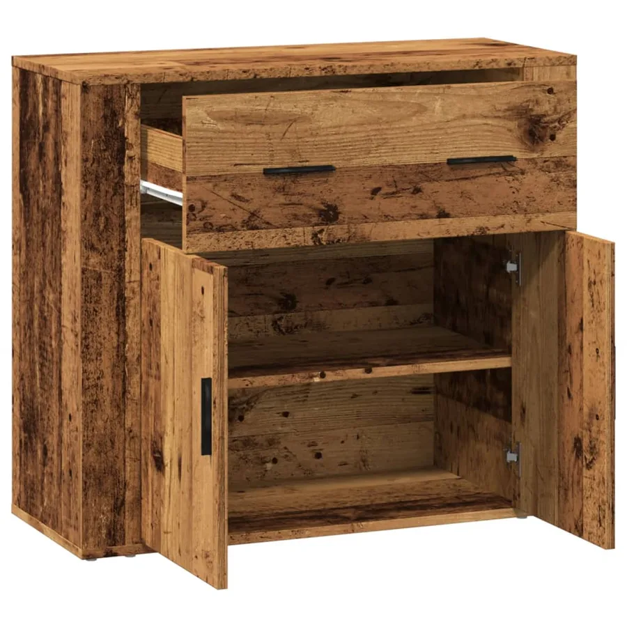Buffet vieux bois 80x33x70 cm bois d'ingénierie - 4