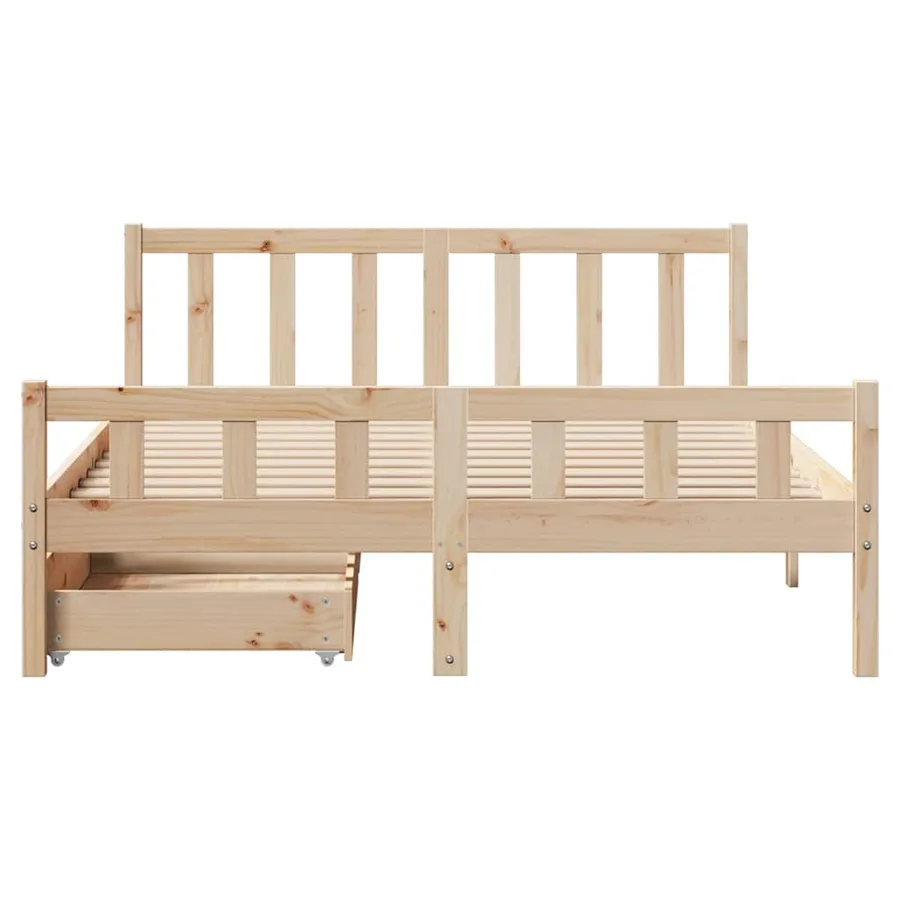 Cadre de lit sans matelas 160x200 cm bois massif de pin - 4