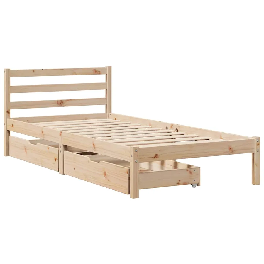 Cadre de lit sans matelas 100x200 cm bois massif de pin - 3