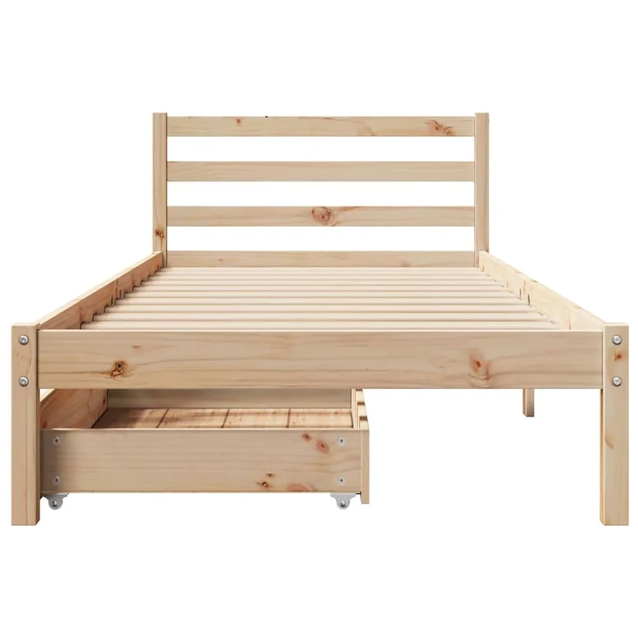 Cadre de lit sans matelas 100x200 cm bois massif de pin - 4