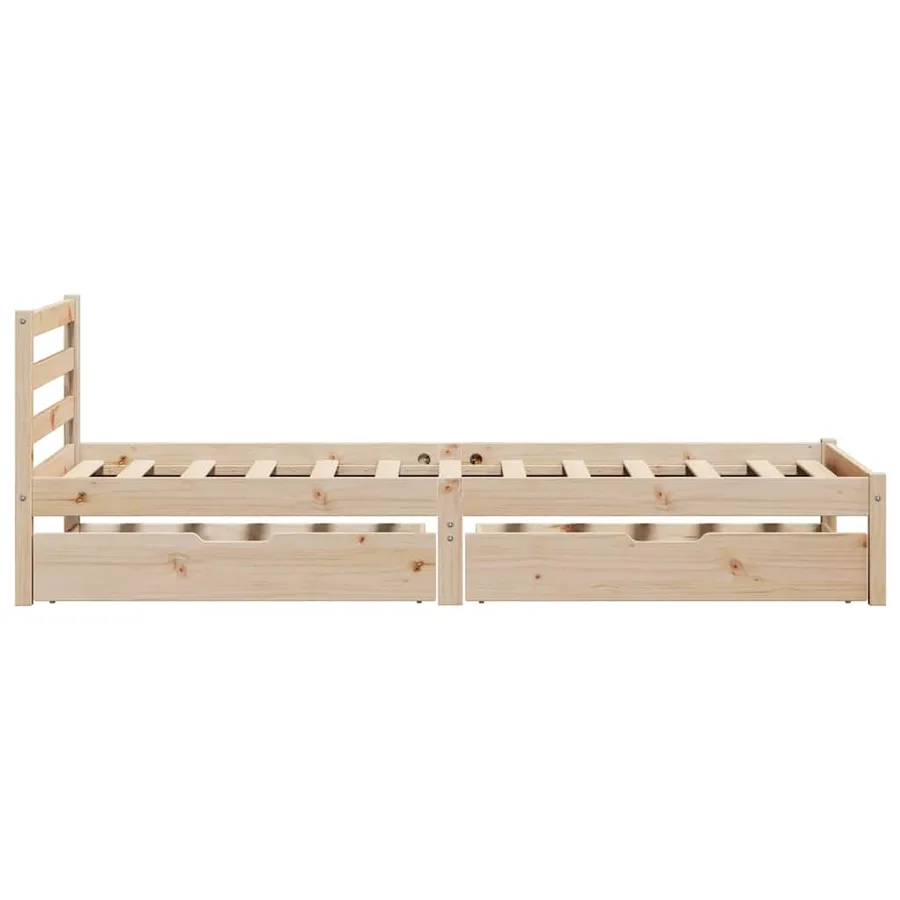 Cadre de lit sans matelas 100x200 cm bois massif de pin - 5
