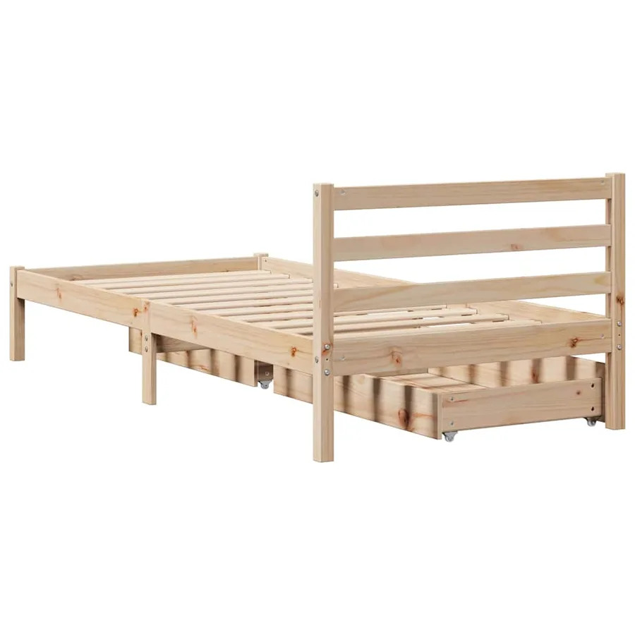 Cadre de lit sans matelas 100x200 cm bois massif de pin - 6