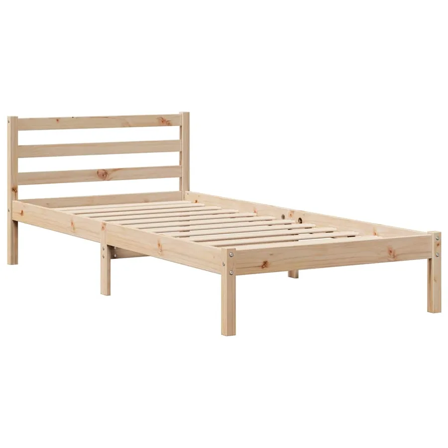 Cadre de lit sans matelas 100x200 cm bois massif de pin - 7
