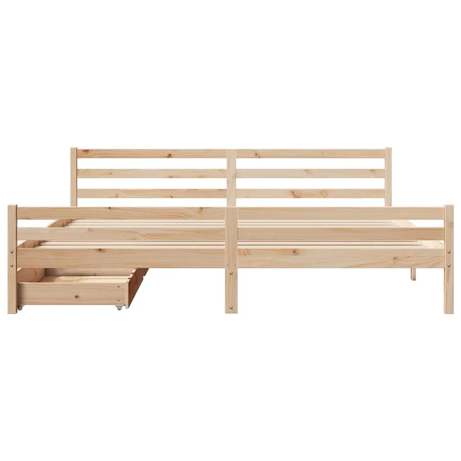Cadre de lit sans matelas 200x200 cm bois massif de pin - 4