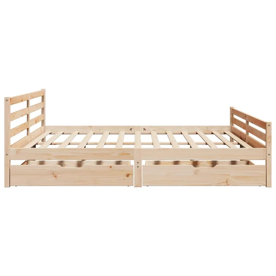 Cadre de lit sans matelas 200x200 cm bois massif de pin - 5