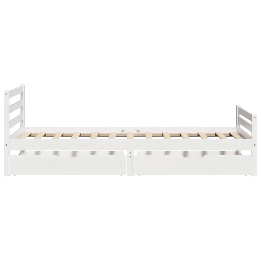 Cadre de lit sans matelas blanc 100x200 cm bois de pin massif - 5