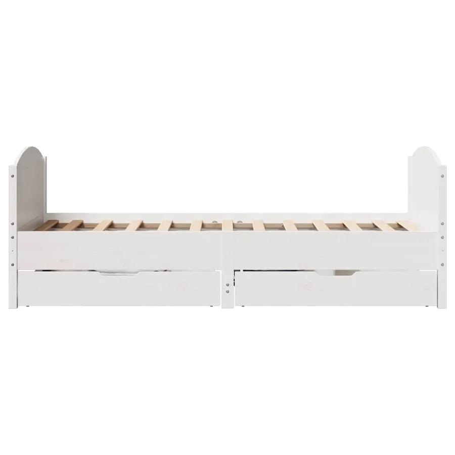 Cadre de lit sans matelas blanc 100x200 cm bois de pin massif - 7