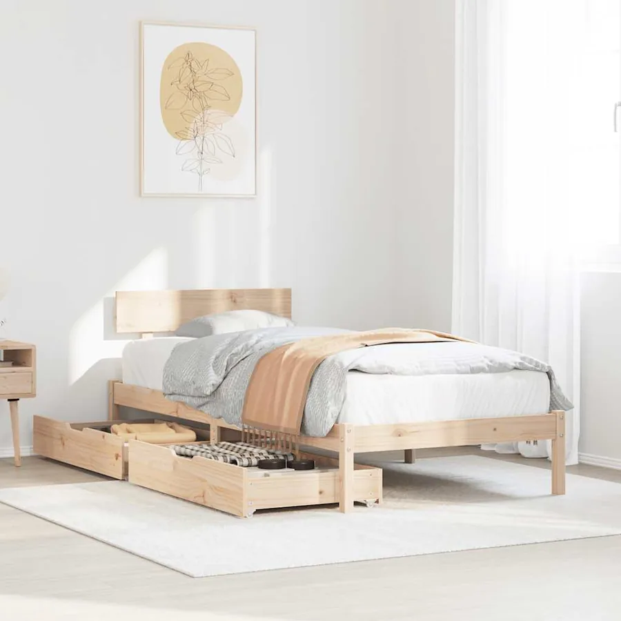 Cadre de lit sans matelas 90x200 cm bois de pin massif