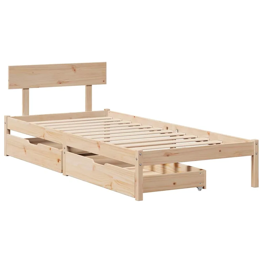 Cadre de lit sans matelas 90x200 cm bois de pin massif - 3