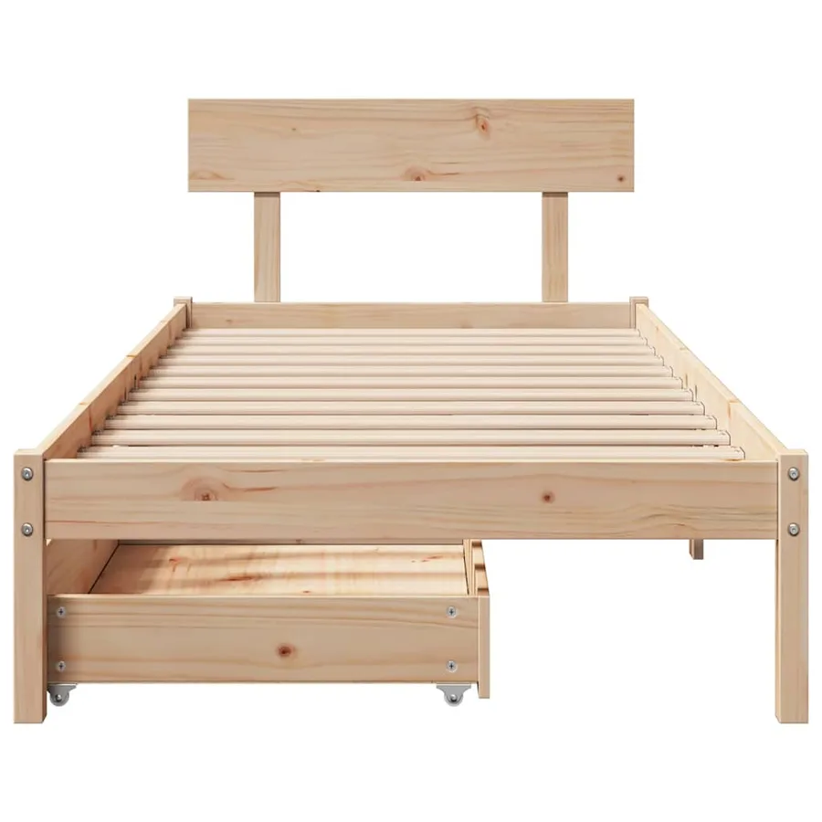 Cadre de lit sans matelas 90x200 cm bois de pin massif - 4