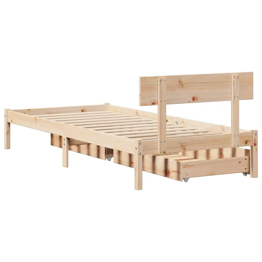 Cadre de lit sans matelas 90x200 cm bois de pin massif - 6