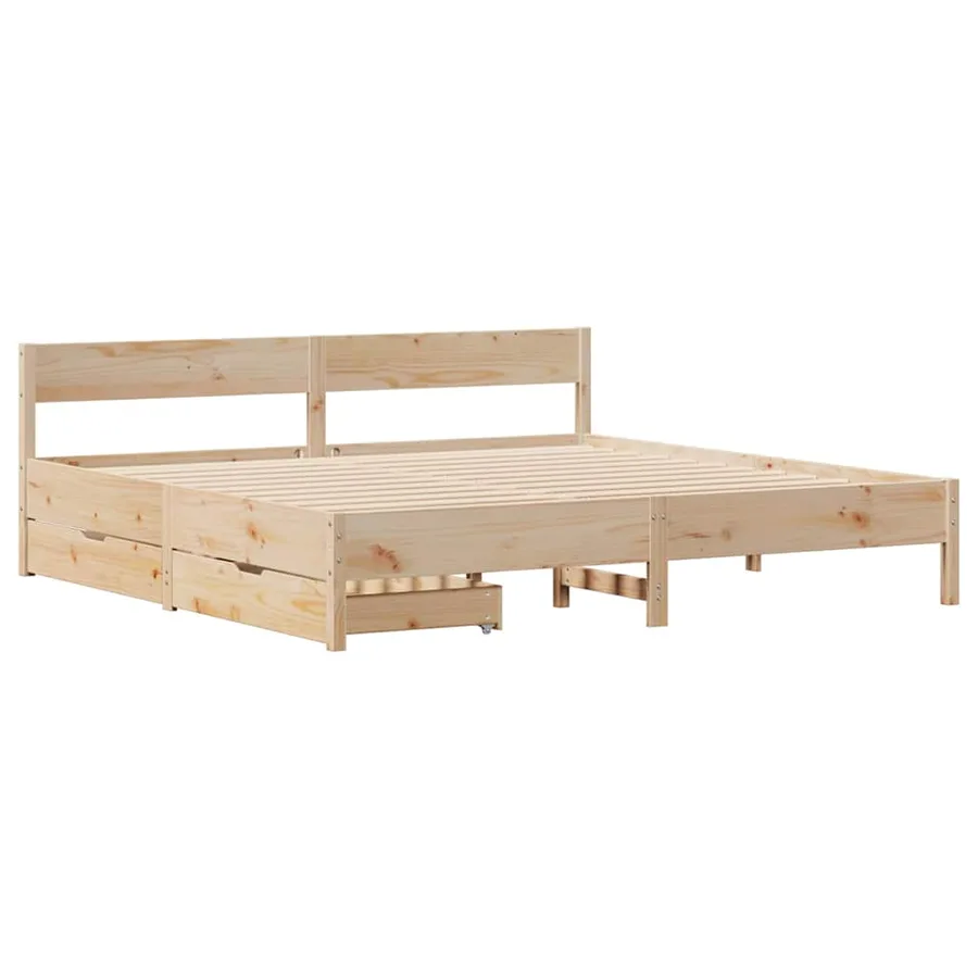 Cadre de lit sans matelas 180x200 cm bois massif de pin - 3
