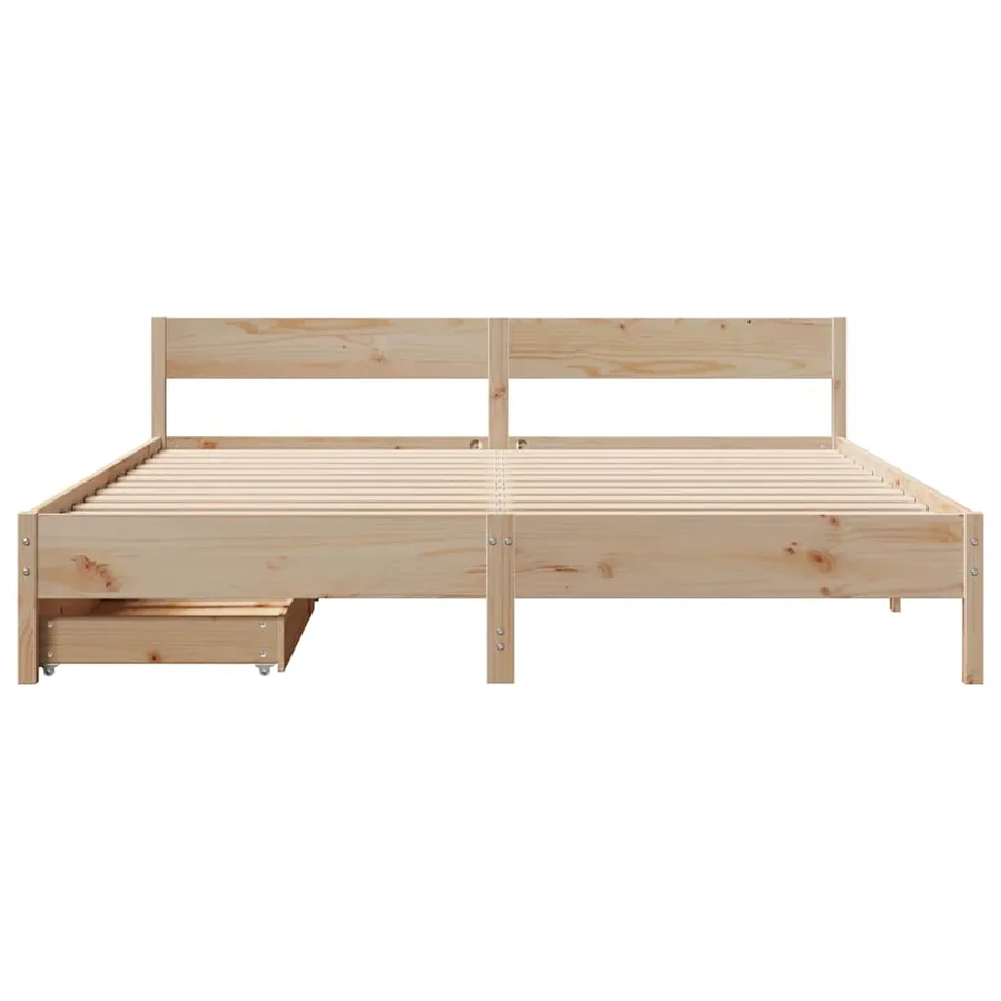 Cadre de lit sans matelas 180x200 cm bois massif de pin - 4