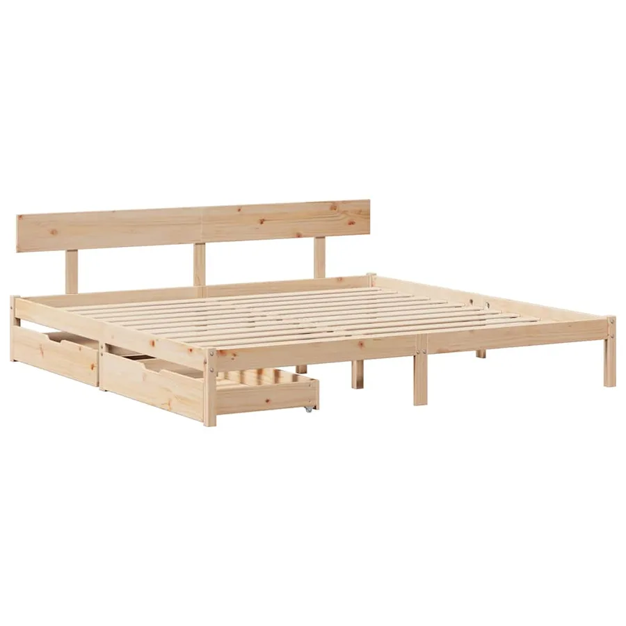 Cadre de lit sans matelas 180x200 cm bois massif de pin - 3