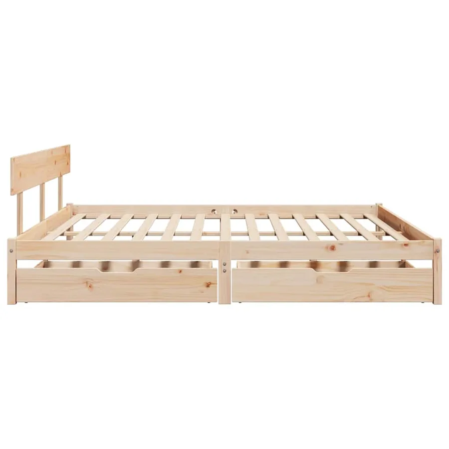 Cadre de lit sans matelas 180x200 cm bois massif de pin - 5