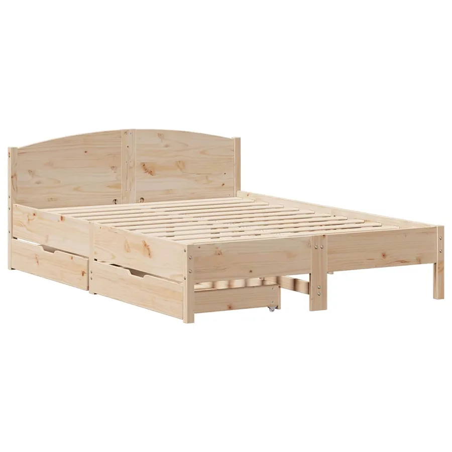 Cadre de lit sans matelas 140x200 cm bois massif de pin - 3