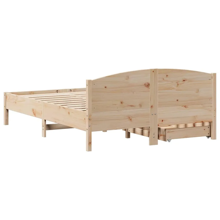 Cadre de lit sans matelas 140x200 cm bois massif de pin - 8