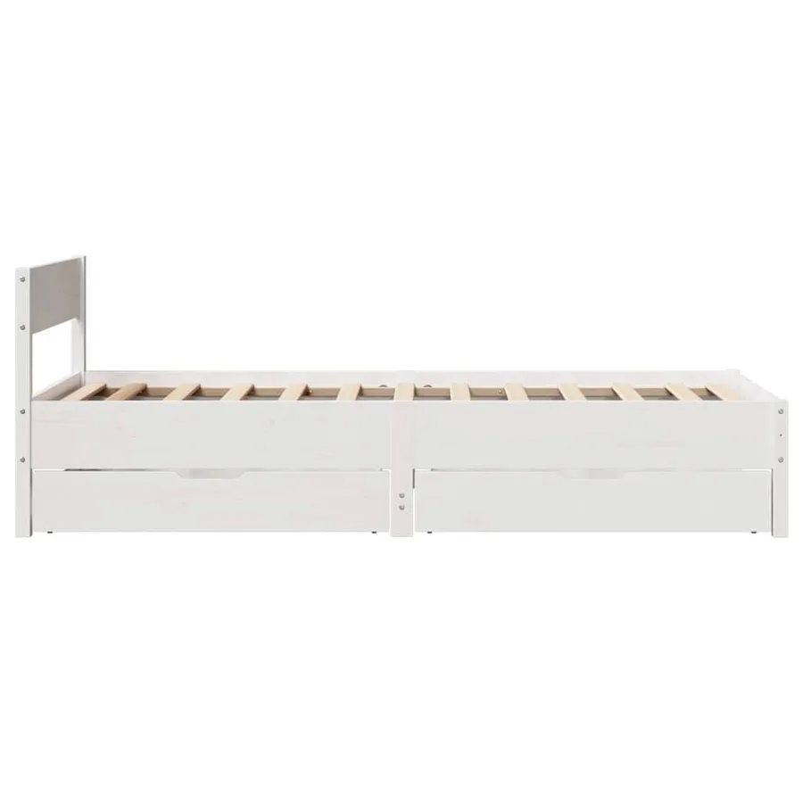 Cadre de lit sans matelas blanc 100x200 cm bois de pin massif - 7