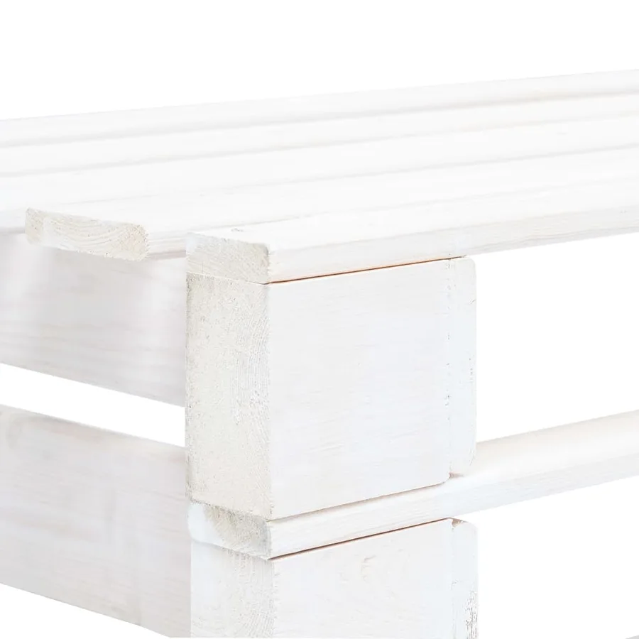 Canapé central palette de jardin Blanc Bois de pin imprégné - 3
