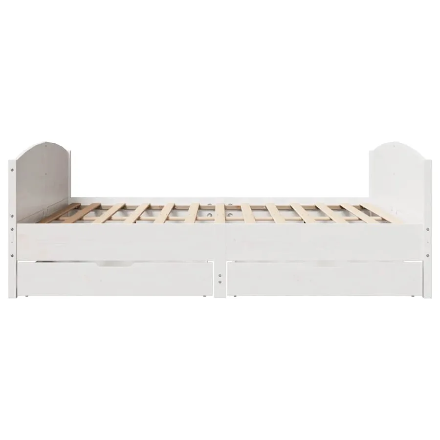 Cadre de lit sans matelas blanc 180x200 cm bois massif de pin - 7
