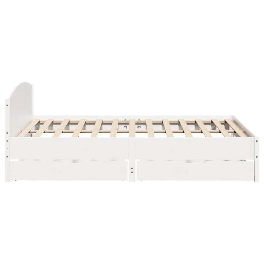 Cadre de lit sans matelas blanc 180x200 cm bois massif de pin - 7