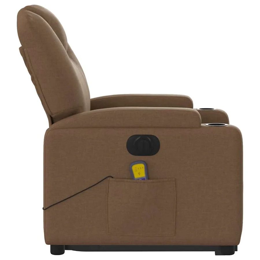 Fauteuil inclinable de massage électrique Marron Tissu - 10