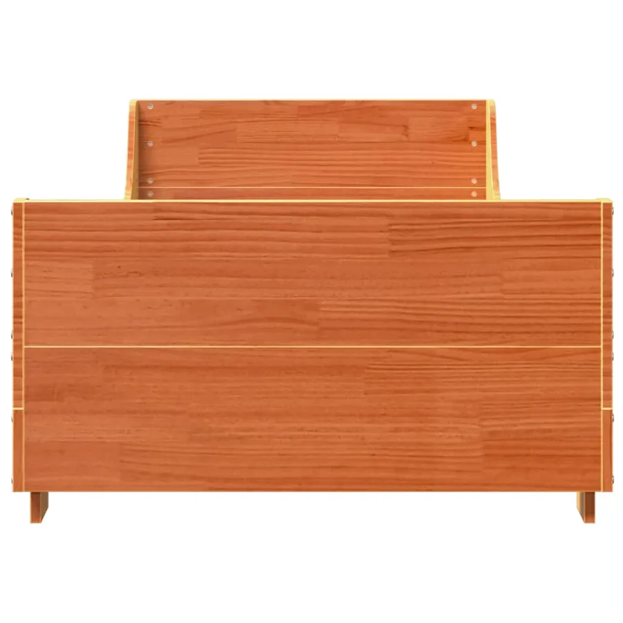 Cadre de lit sans matelas cire marron 100x200cm bois pin massif - 4