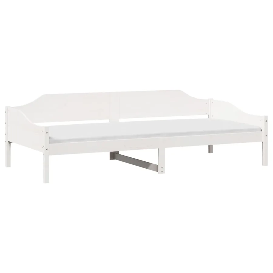 Cadre de lit sans matelas blanc 90x200 cm bois de pin massif - 3