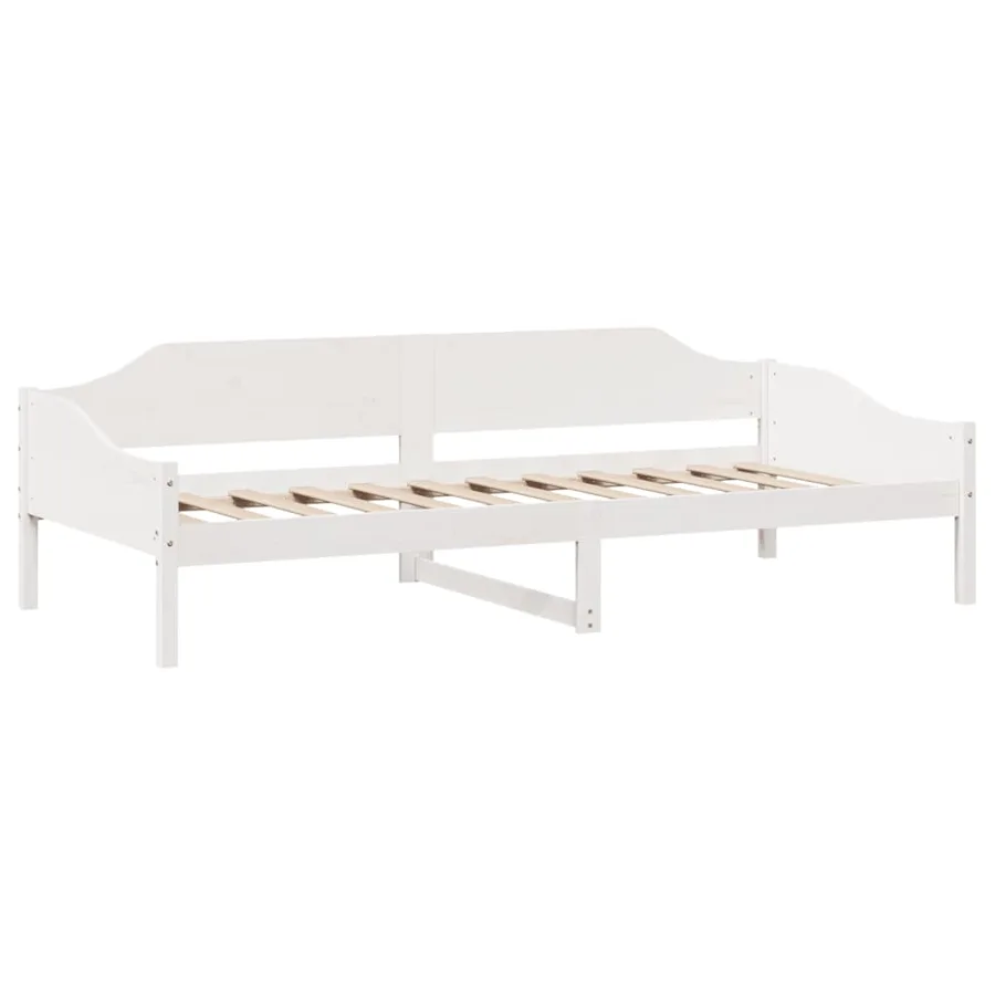 Cadre de lit sans matelas blanc 90x200 cm bois de pin massif - 4