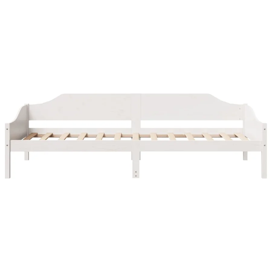 Cadre de lit sans matelas blanc 90x200 cm bois de pin massif - 5