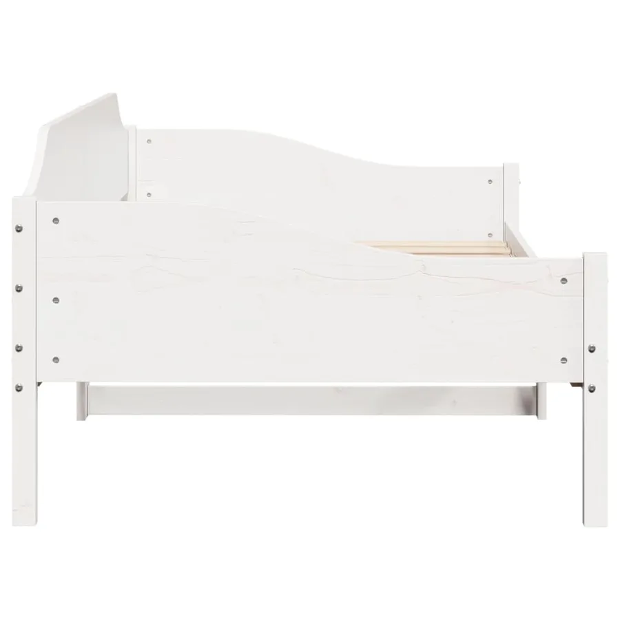Cadre de lit sans matelas blanc 90x200 cm bois de pin massif - 6