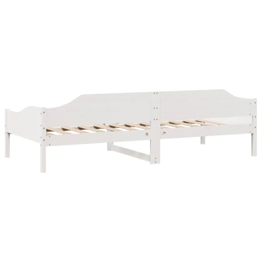 Cadre de lit sans matelas blanc 90x200 cm bois de pin massif - 7