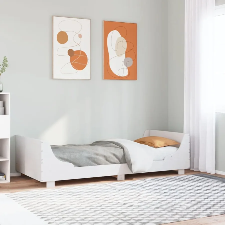 Cadre de lit sans matelas blanc 90x200 cm bois de pin massif