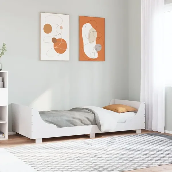Cadre de lit sans matelas blanc 90x200 cm bois de pin massif