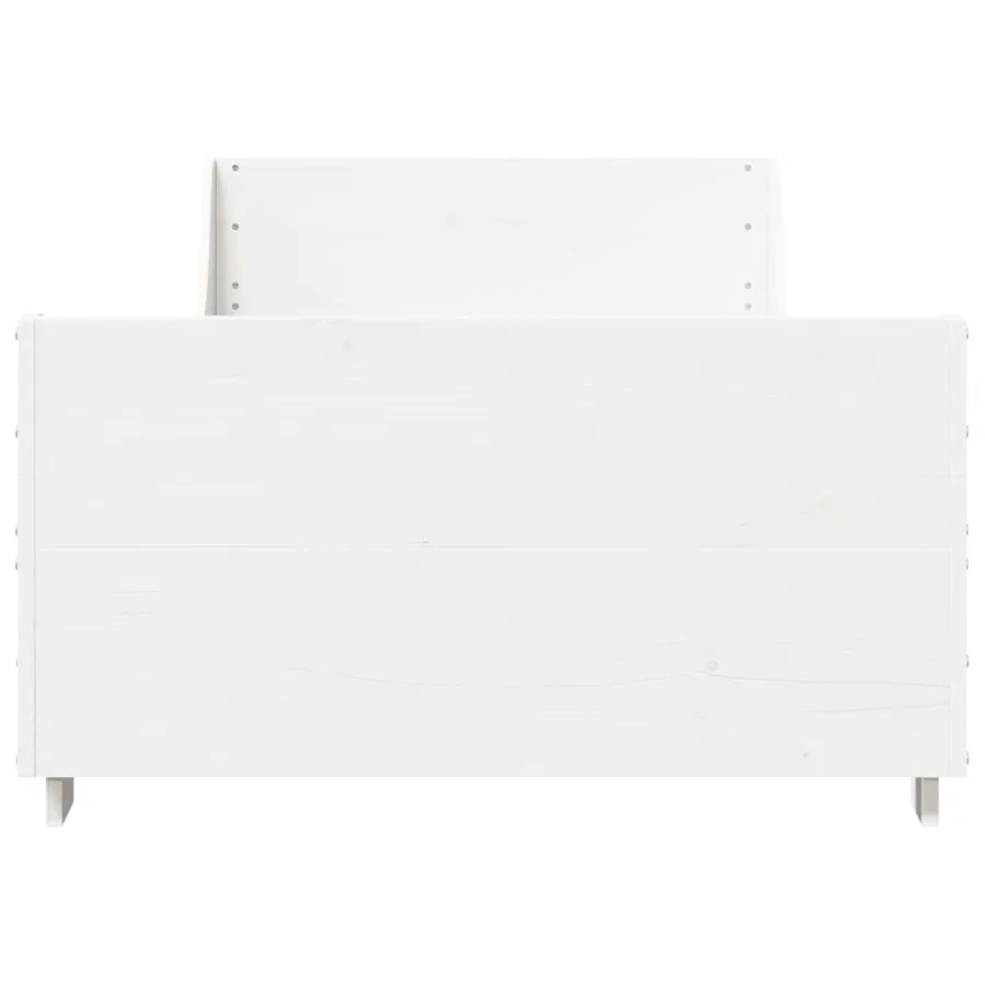 Cadre de lit sans matelas blanc 90x200 cm bois de pin massif - 4