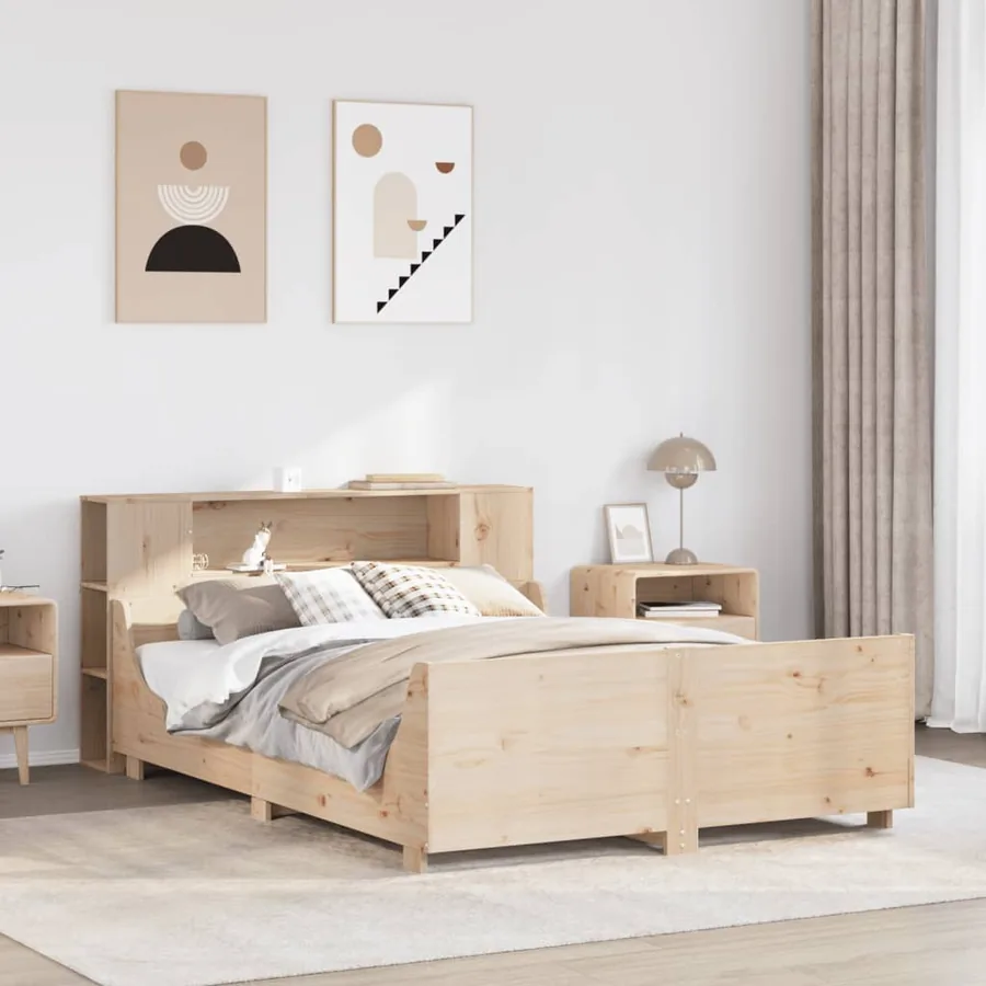 Cadre de lit sans matelas 150x200 cm bois de pin massif