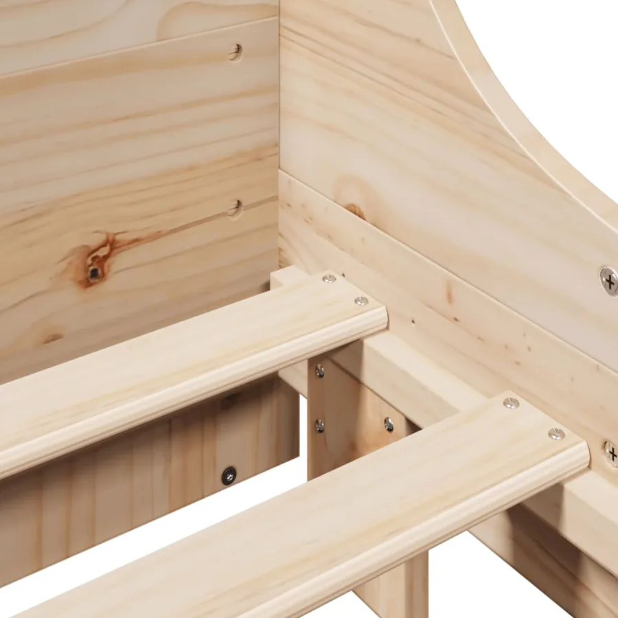 Cadre de lit sans matelas 150x200 cm bois de pin massif - 9