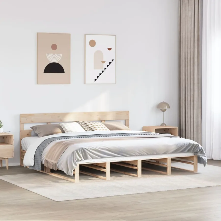 Cadre de lit sans matelas 180x200 cm bois massif de pin
