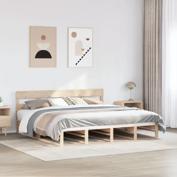 Cadre de lit sans matelas 180x200 cm bois massif de pin